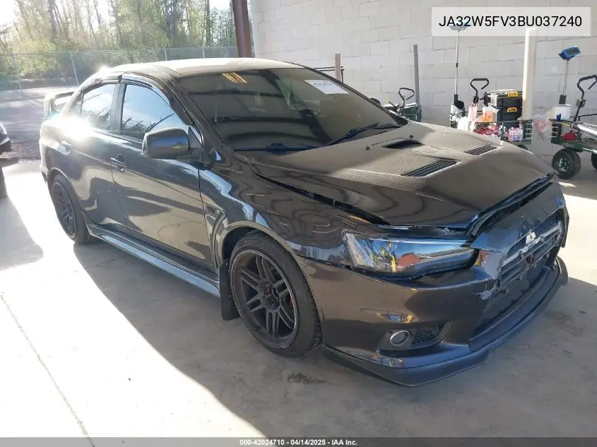 2011 Mitsubishi Lancer Evolution Mr VIN: JA32W5FV3BU037240 Lot: 42024710