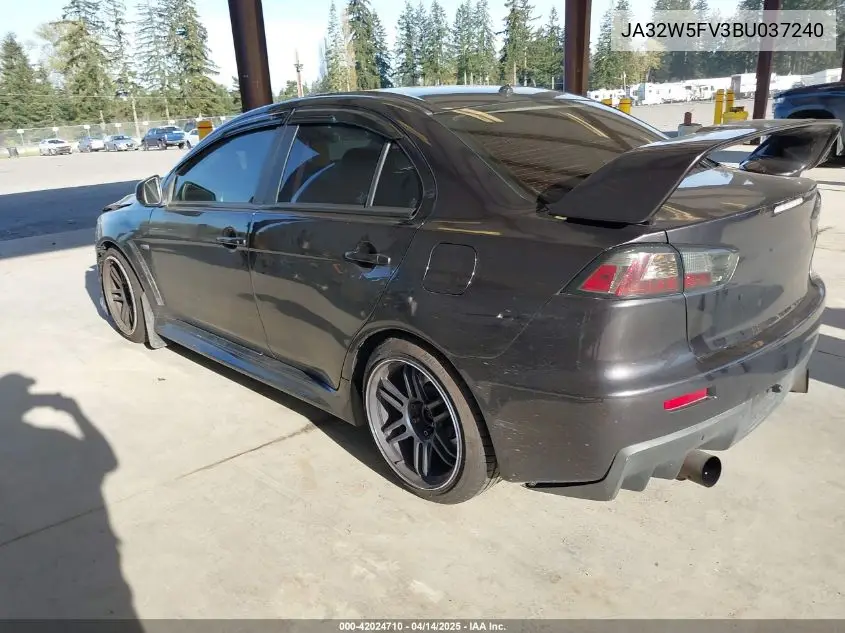 2011 Mitsubishi Lancer Evolution Mr VIN: JA32W5FV3BU037240 Lot: 42024710