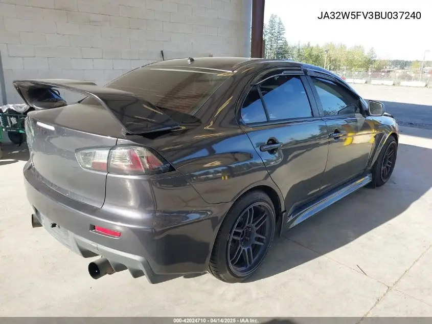 2011 Mitsubishi Lancer Evolution Mr VIN: JA32W5FV3BU037240 Lot: 42024710