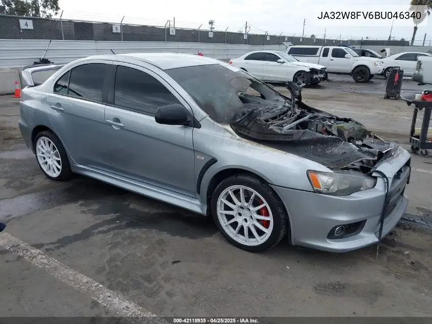 2011 Mitsubishi Lancer Evolution Gsr VIN: JA32W8FV6BU046340 Lot: 42118935