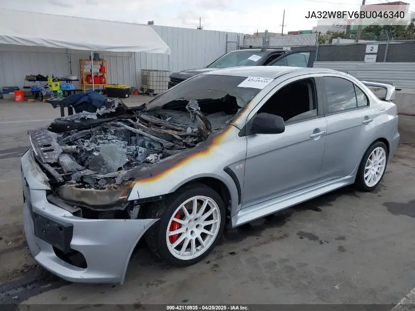 2011 Mitsubishi Lancer Evolution Gsr VIN: JA32W8FV6BU046340 Lot: 42118935