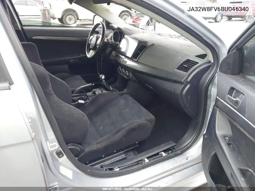 2011 Mitsubishi Lancer Evolution Gsr VIN: JA32W8FV6BU046340 Lot: 42118935