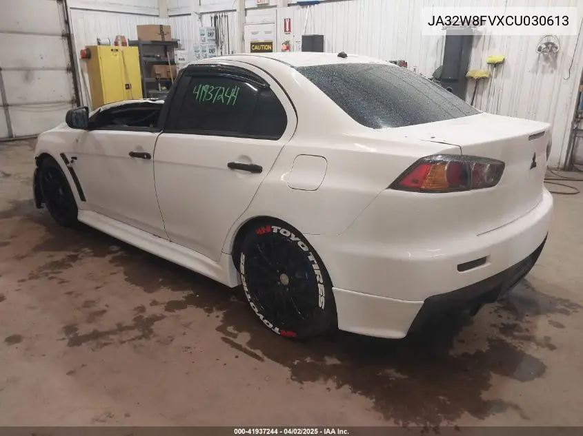 2012 Mitsubishi Lancer Evolution Gsr VIN: JA32W8FVXCU030613 Lot: 41937244