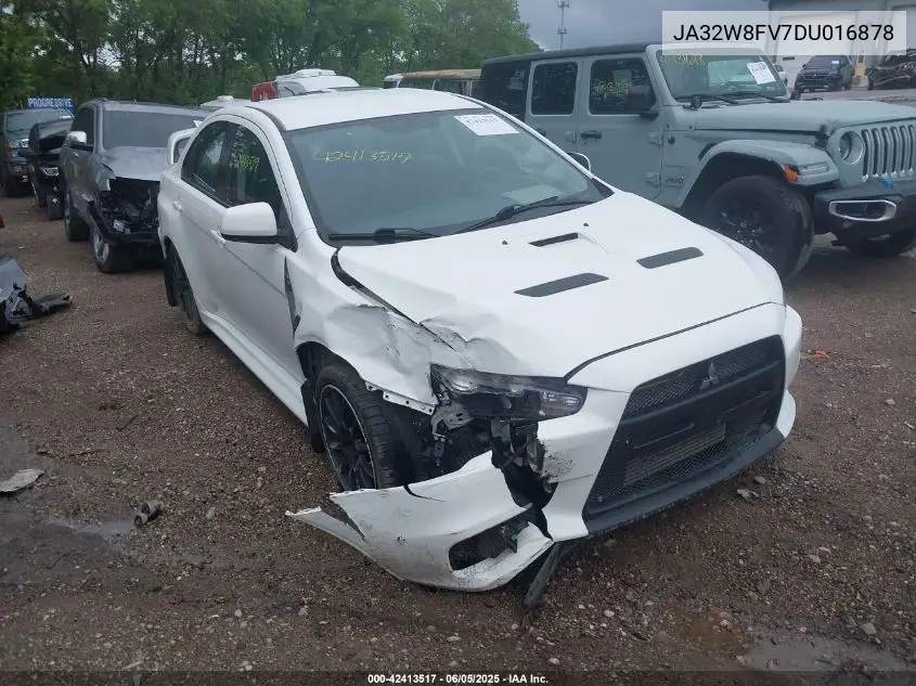 2013 Mitsubishi Lancer Evolution Gsr VIN: JA32W8FV7DU016878 Lot: 42413517