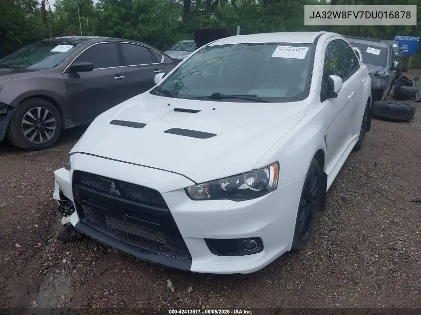 2013 Mitsubishi Lancer Evolution Gsr VIN: JA32W8FV7DU016878 Lot: 42413517