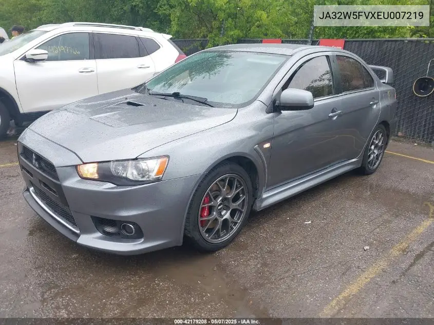 2014 Mitsubishi Lancer Evolution Mr VIN: JA32W5FVXEU007219 Lot: 42179208