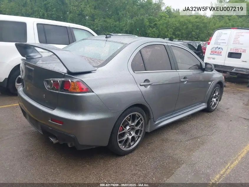 2014 Mitsubishi Lancer Evolution Mr VIN: JA32W5FVXEU007219 Lot: 42179208