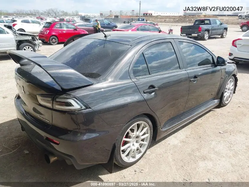 2015 Mitsubishi Lancer Evolution Gsr VIN: JA32W8FV2FU020047 Lot: 41890897