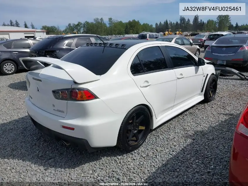 2015 Mitsubishi Lancer Evolution Gsr VIN: JA32W8FV4FU025461 Lot: 42190904