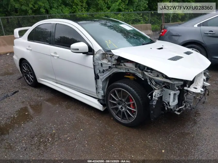 2015 Mitsubishi Lancer Evolution Final Edition VIN: JA32W7FVXFU028360 Lot: 42242350
