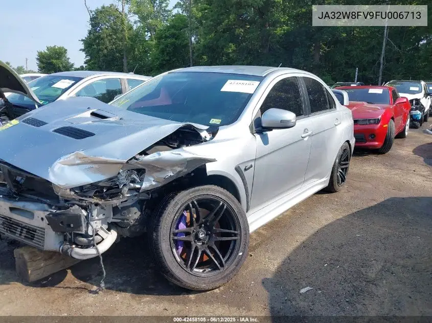 2015 Mitsubishi Lancer Evolution Gsr VIN: JA32W8FV9FU006713 Lot: 42458105
