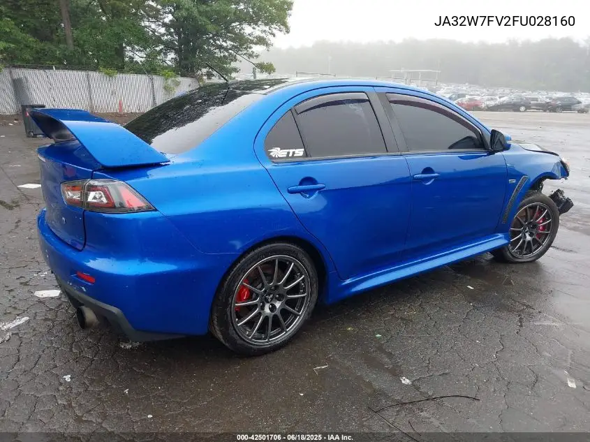 2015 Mitsubishi Lancer Evolution Final Edition VIN: JA32W7FV2FU028160 Lot: 42501706