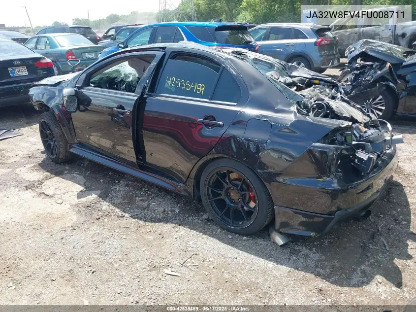 2015 Mitsubishi Lancer Evolution Gsr VIN: JA32W8FV4FU008711 Lot: 42535459
