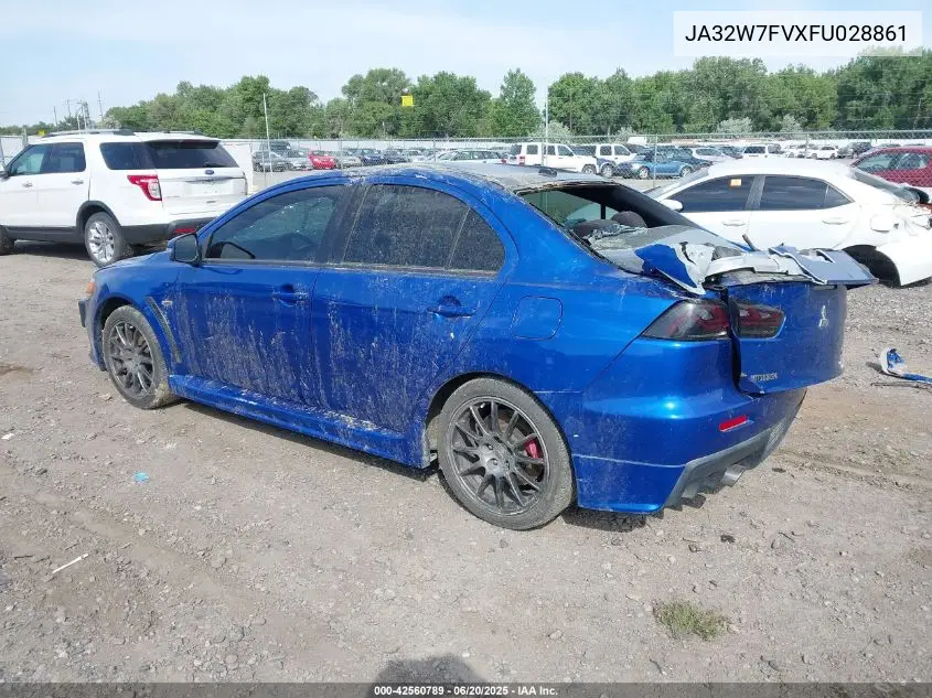 2015 Mitsubishi Lancer Evolution Final Edition VIN: JA32W7FVXFU028861 Lot: 42560789
