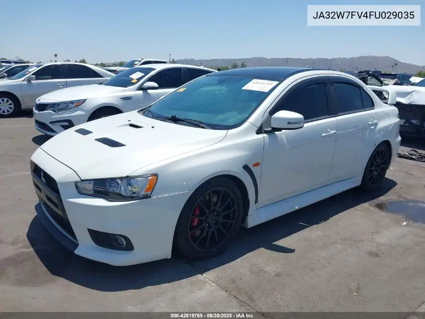 2015 Mitsubishi Lancer Evolution Final Edition VIN: JA32W7FV4FU029035 Lot: 42619769