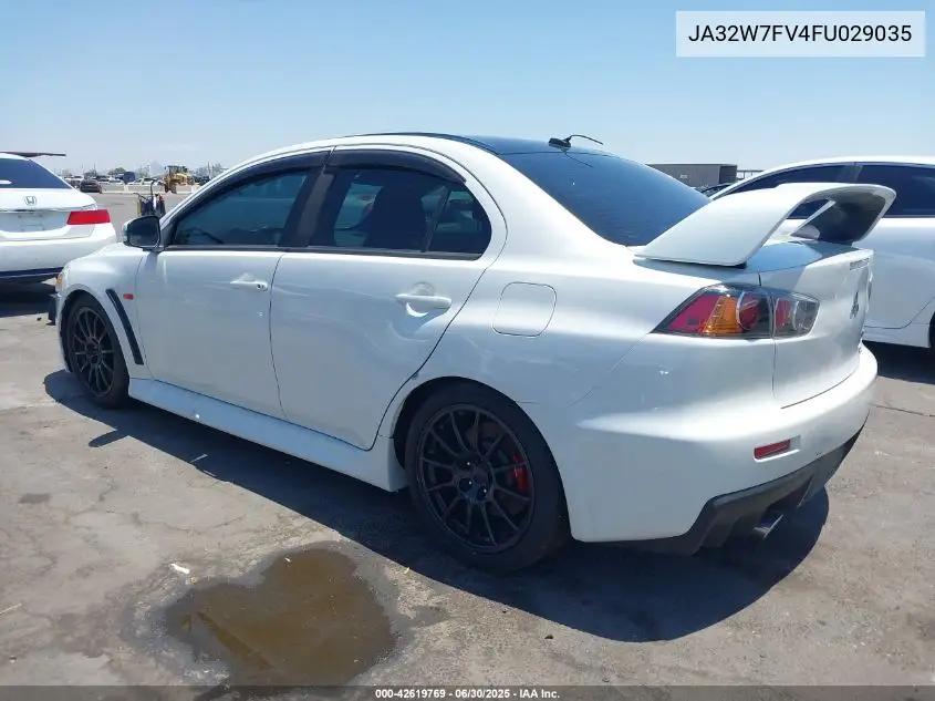 2015 Mitsubishi Lancer Evolution Final Edition VIN: JA32W7FV4FU029035 Lot: 42619769