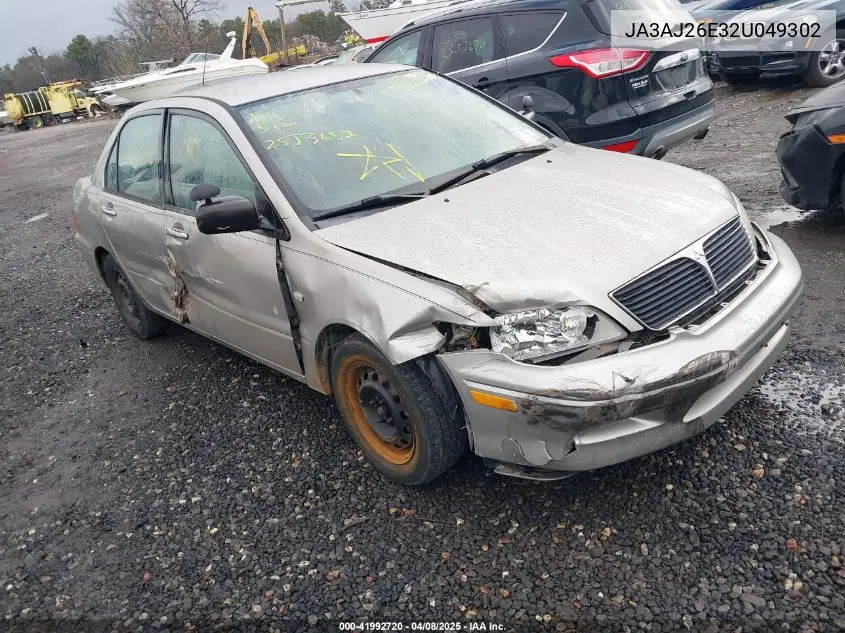 2002 Mitsubishi Lancer Es VIN: JA3AJ26E32U049302 Lot: 41992720