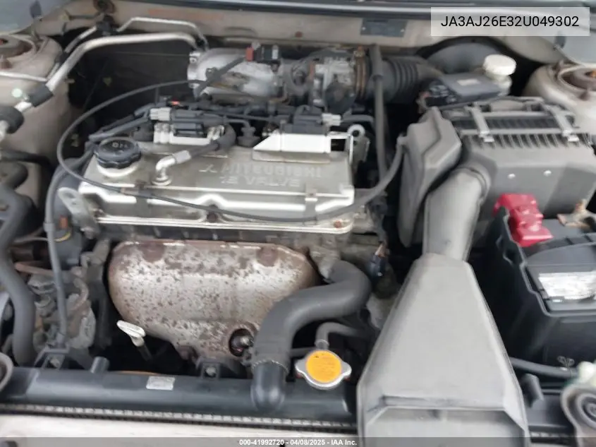 2002 Mitsubishi Lancer Es VIN: JA3AJ26E32U049302 Lot: 41992720