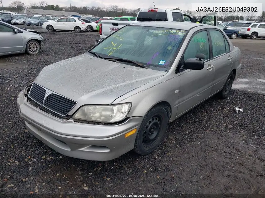2002 Mitsubishi Lancer Es VIN: JA3AJ26E32U049302 Lot: 41992720