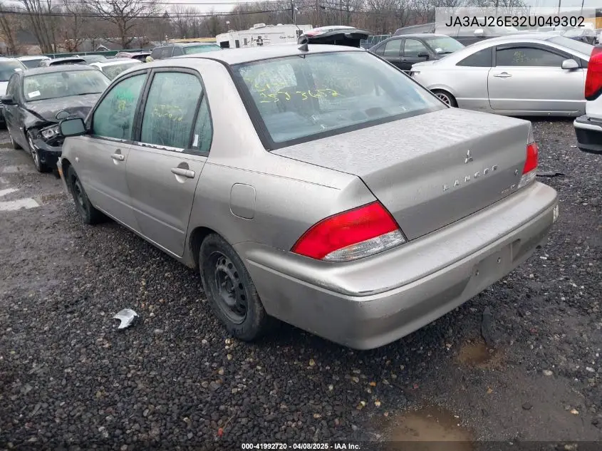 2002 Mitsubishi Lancer Es VIN: JA3AJ26E32U049302 Lot: 41992720