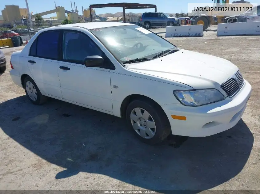 2002 Mitsubishi Lancer Es VIN: JA3AJ26E02U011123 Lot: 42213228