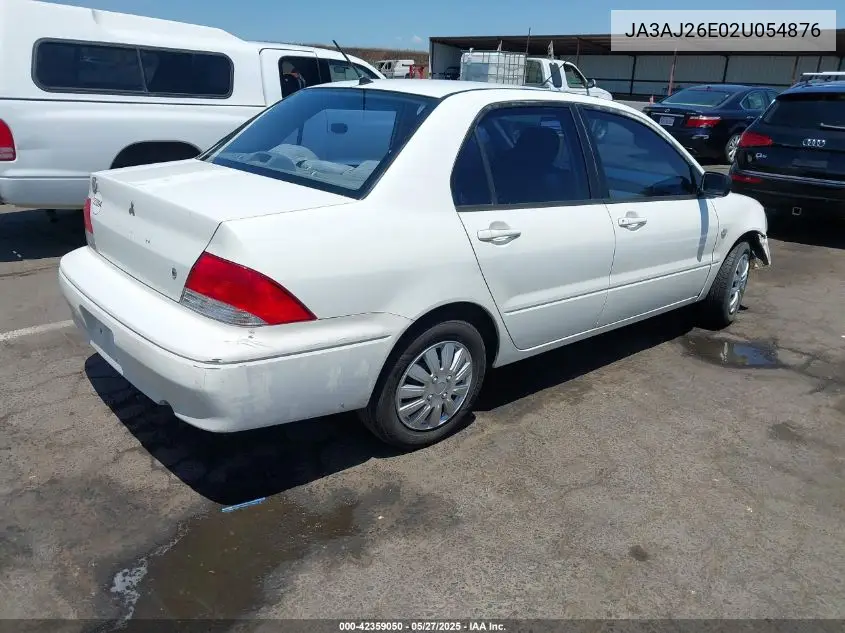 2002 Mitsubishi Lancer Es VIN: JA3AJ26E02U054876 Lot: 42359050