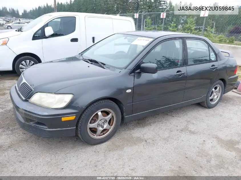 2002 Mitsubishi Lancer Oz Rally VIN: JA3AJ86EX2U059845 Lot: 42371709