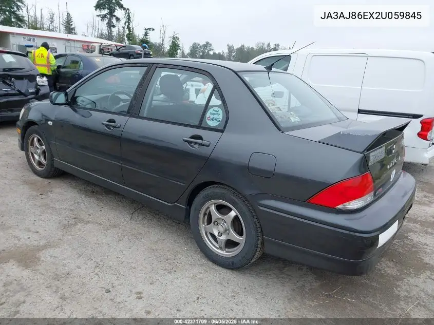 2002 Mitsubishi Lancer Oz Rally VIN: JA3AJ86EX2U059845 Lot: 42371709