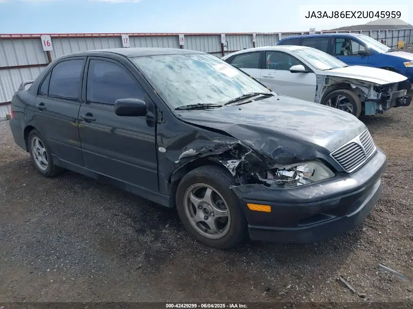 2002 Mitsubishi Lancer Oz Rally VIN: JA3AJ86EX2U045959 Lot: 42429299
