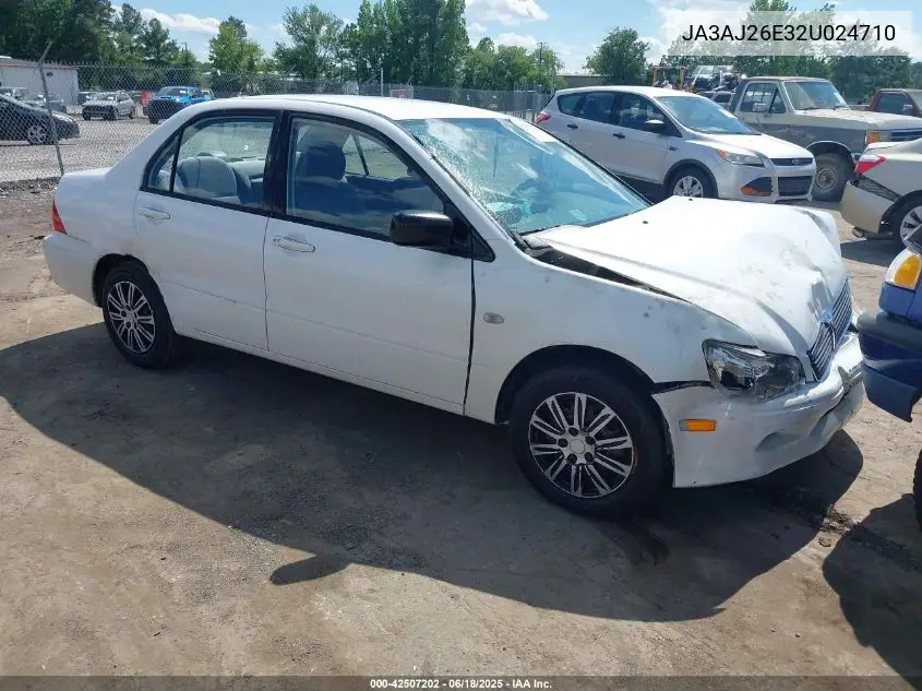 2002 Mitsubishi Lancer Es VIN: JA3AJ26E32U024710 Lot: 42507202
