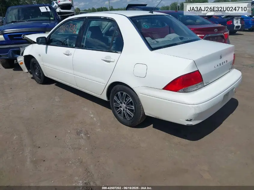 2002 Mitsubishi Lancer Es VIN: JA3AJ26E32U024710 Lot: 42507202