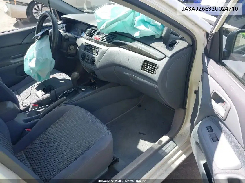 2002 Mitsubishi Lancer Es VIN: JA3AJ26E32U024710 Lot: 42507202