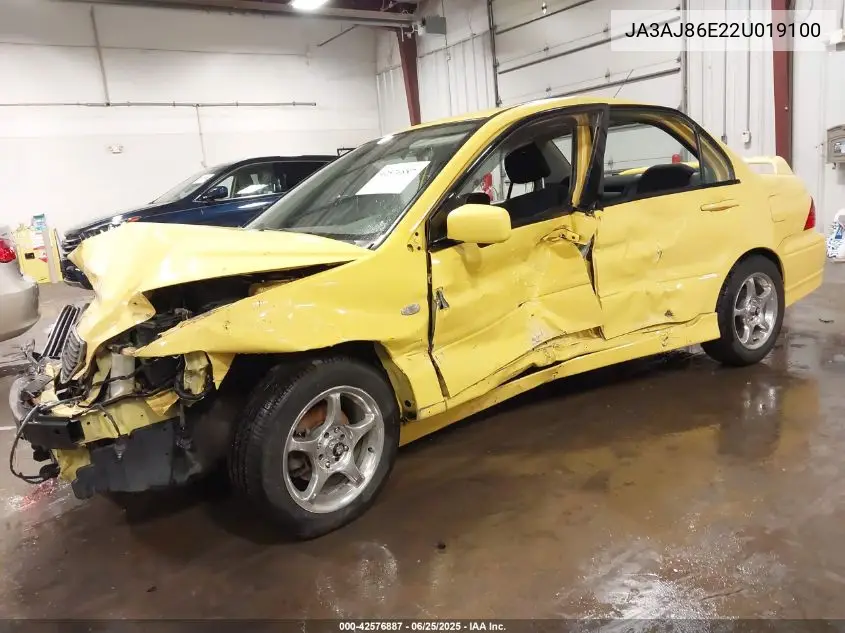 2002 Mitsubishi Lancer Oz Rally VIN: JA3AJ86E22U019100 Lot: 42576887
