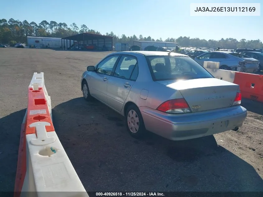 2003 Mitsubishi Lancer Es VIN: JA3AJ26E13U112169 Lot: 40926518