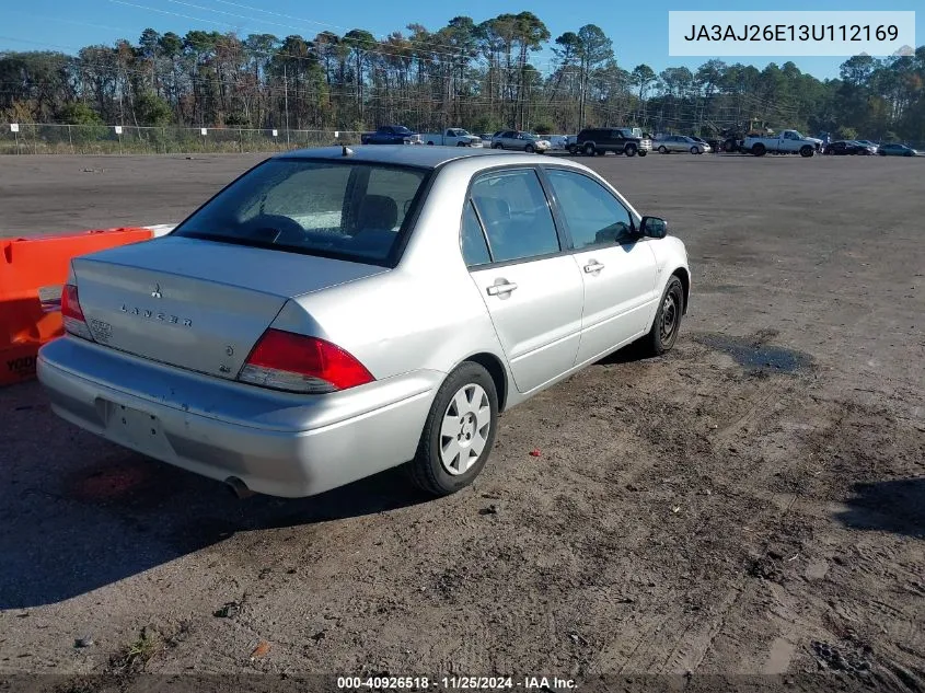 2003 Mitsubishi Lancer Es VIN: JA3AJ26E13U112169 Lot: 40926518