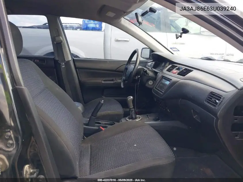 2003 Mitsubishi Lancer Oz Rally VIN: JA3AJ86E63U039240 Lot: 42237016