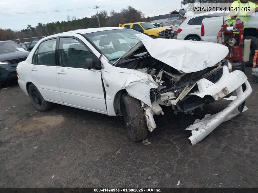 2004 Mitsubishi Lancer Es VIN: JA3AJ26EX4U041409 Lot: 41474973