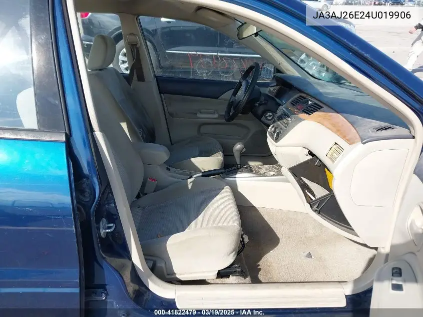 2004 Mitsubishi Lancer Es VIN: JA3AJ26E24U019906 Lot: 41822479