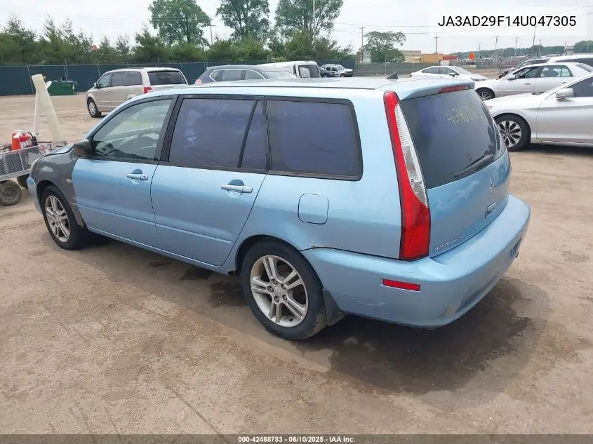 2004 Mitsubishi Lancer Sportback Ls VIN: JA3AD29F14U047305 Lot: 42468783