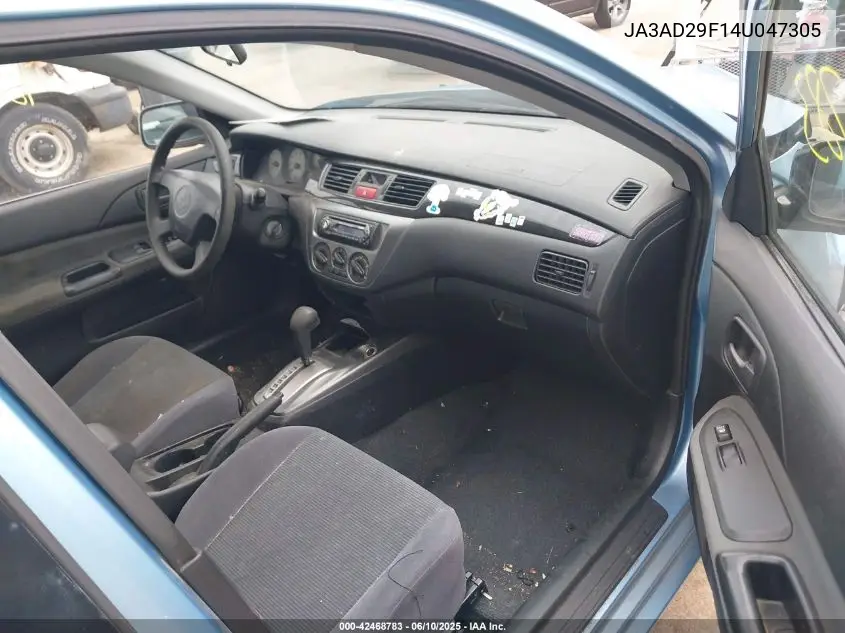 2004 Mitsubishi Lancer Sportback Ls VIN: JA3AD29F14U047305 Lot: 42468783