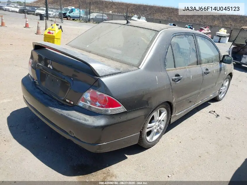 2004 Mitsubishi Lancer Ralliart VIN: JA3AJ66F14U045123 Lot: 42596194