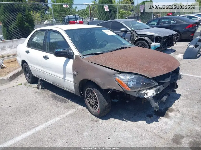 2005 Mitsubishi Lancer Es VIN: JA3AJ26E25U036559 Lot: 42304070