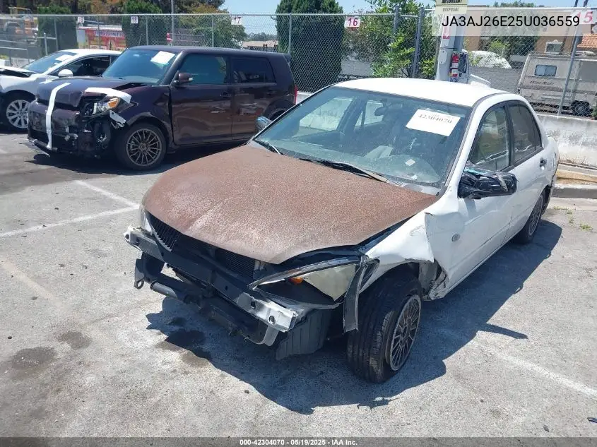 2005 Mitsubishi Lancer Es VIN: JA3AJ26E25U036559 Lot: 42304070