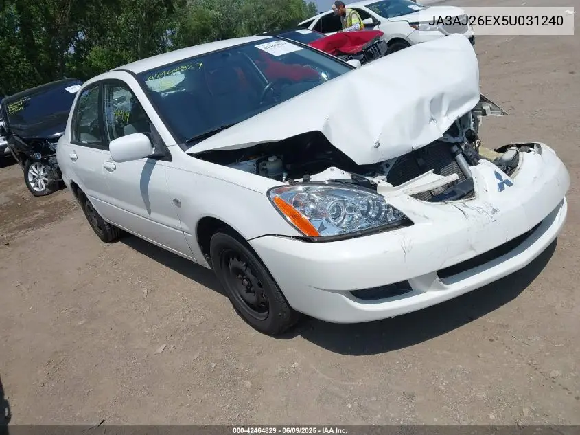 2005 Mitsubishi Lancer Es VIN: JA3AJ26EX5U031240 Lot: 42464829