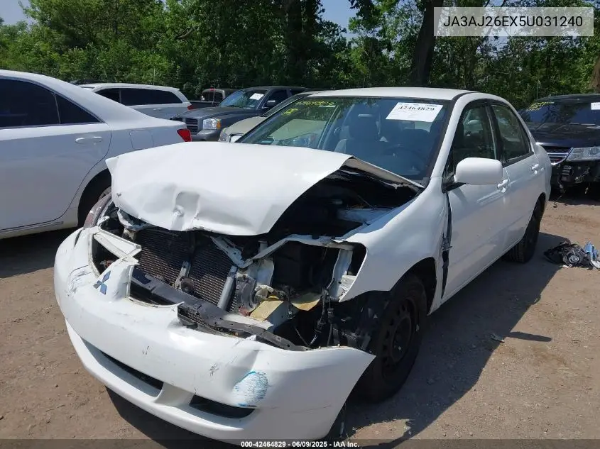 2005 Mitsubishi Lancer Es VIN: JA3AJ26EX5U031240 Lot: 42464829