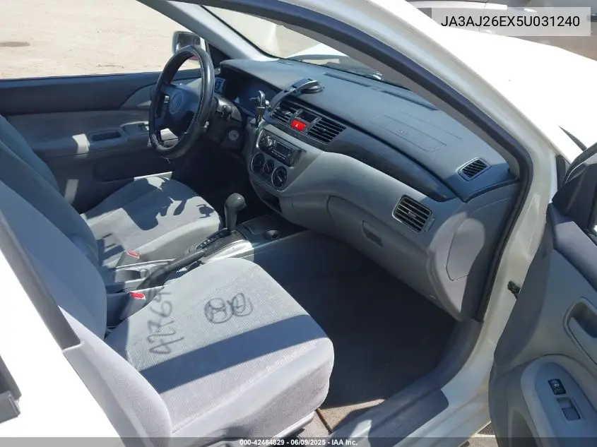 2005 Mitsubishi Lancer Es VIN: JA3AJ26EX5U031240 Lot: 42464829