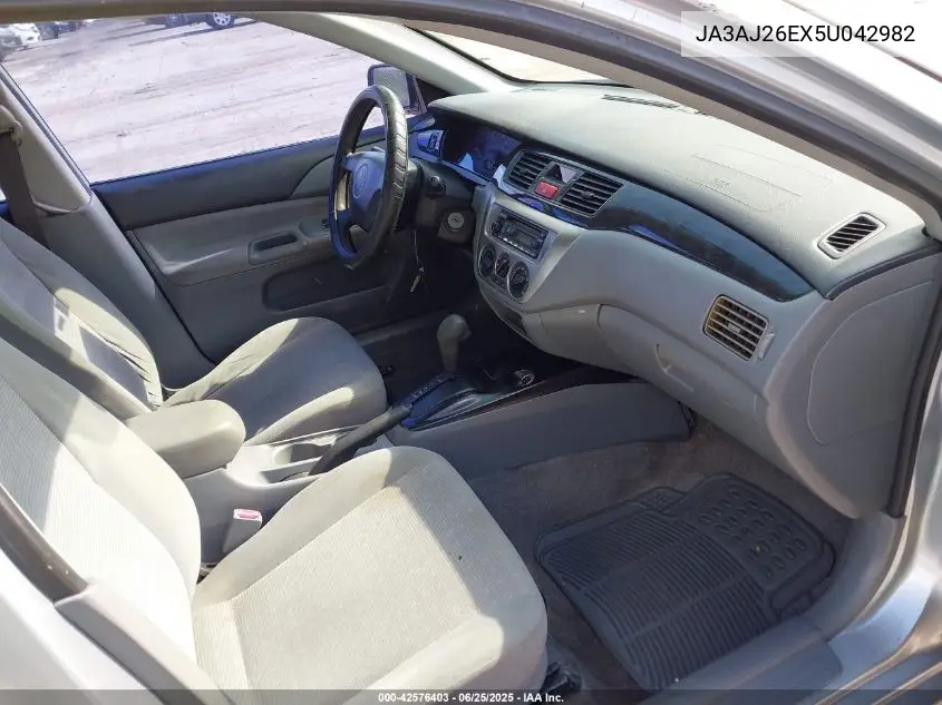 2005 Mitsubishi Lancer Es VIN: JA3AJ26EX5U042982 Lot: 42576403