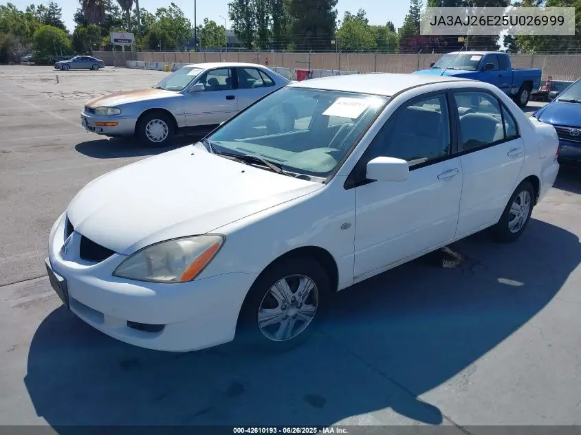 2005 Mitsubishi Lancer Es VIN: JA3AJ26E25U026999 Lot: 42610193