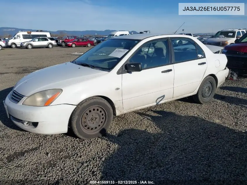 2006 Mitsubishi Lancer Es/Se VIN: JA3AJ26E16U057775 Lot: 41559133