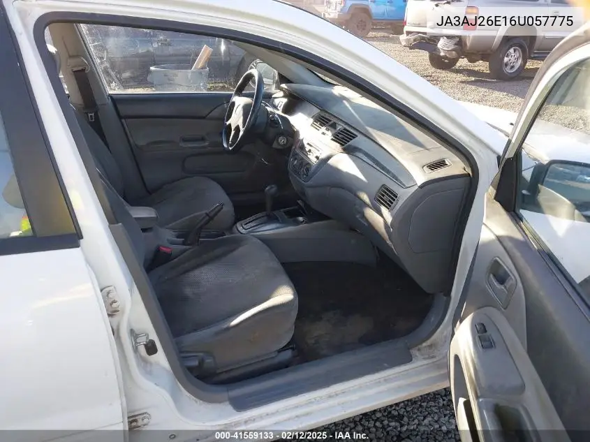 2006 Mitsubishi Lancer Es/Se VIN: JA3AJ26E16U057775 Lot: 41559133